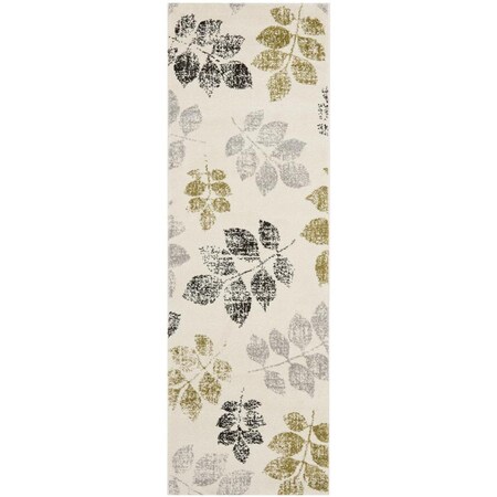 Safavieh 2 ft.-4 in. x 6 ft.-7 in. Porcello Power Loom Runner RugIvory & Green PRL3729A-27